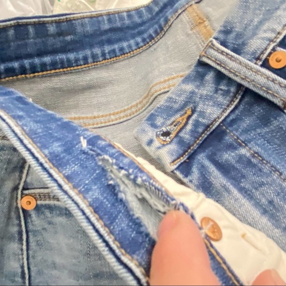 BLANK NYC Distressed Denim and Black Faux Leather Stretchy Mini Skirt Size: 27 - Picture 11 of 12